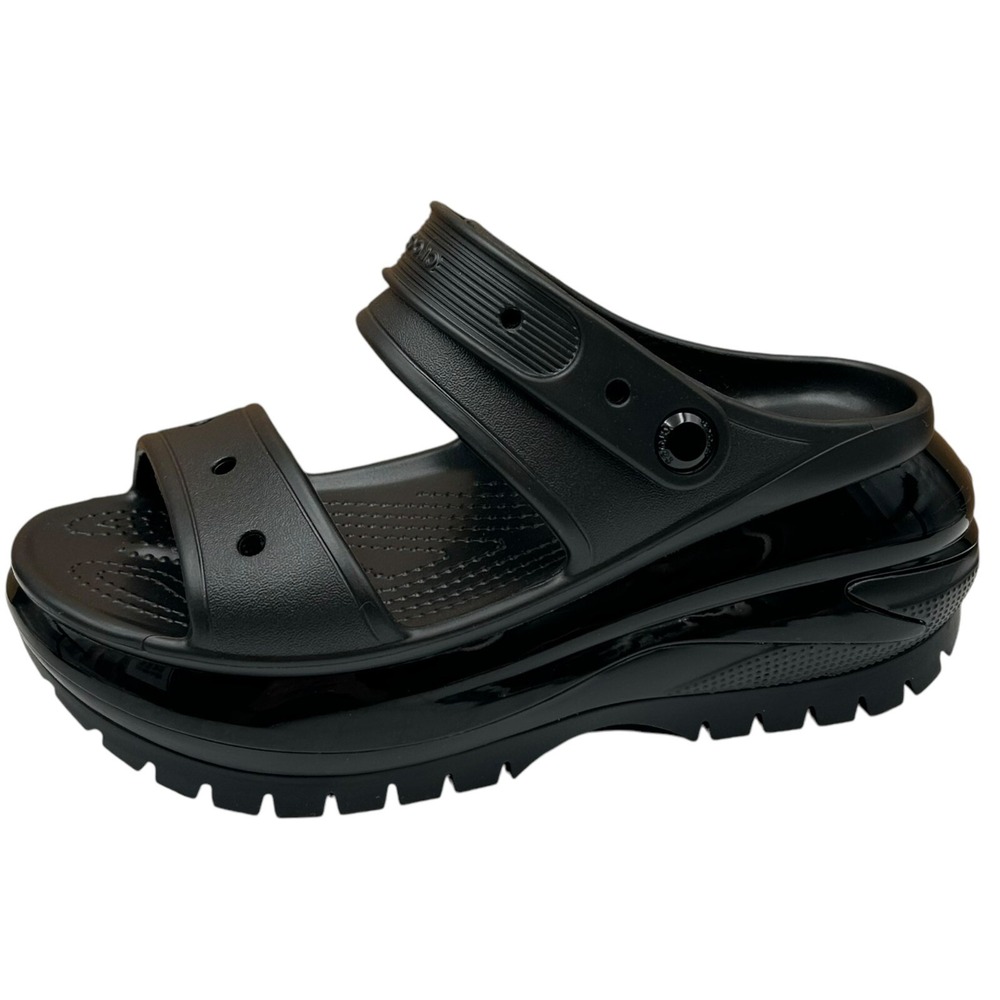 Crocs Women's Mega Crush Sandal Size 9 Black Chunky Platform Water Resistant - Picture 6 of 10